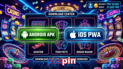 Main screen of Pkspin download page for PK players