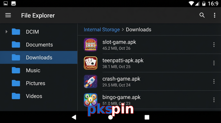 Main screen of Pkspin gameapk page for PK players